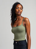 Sage Square Neck Fitted Top