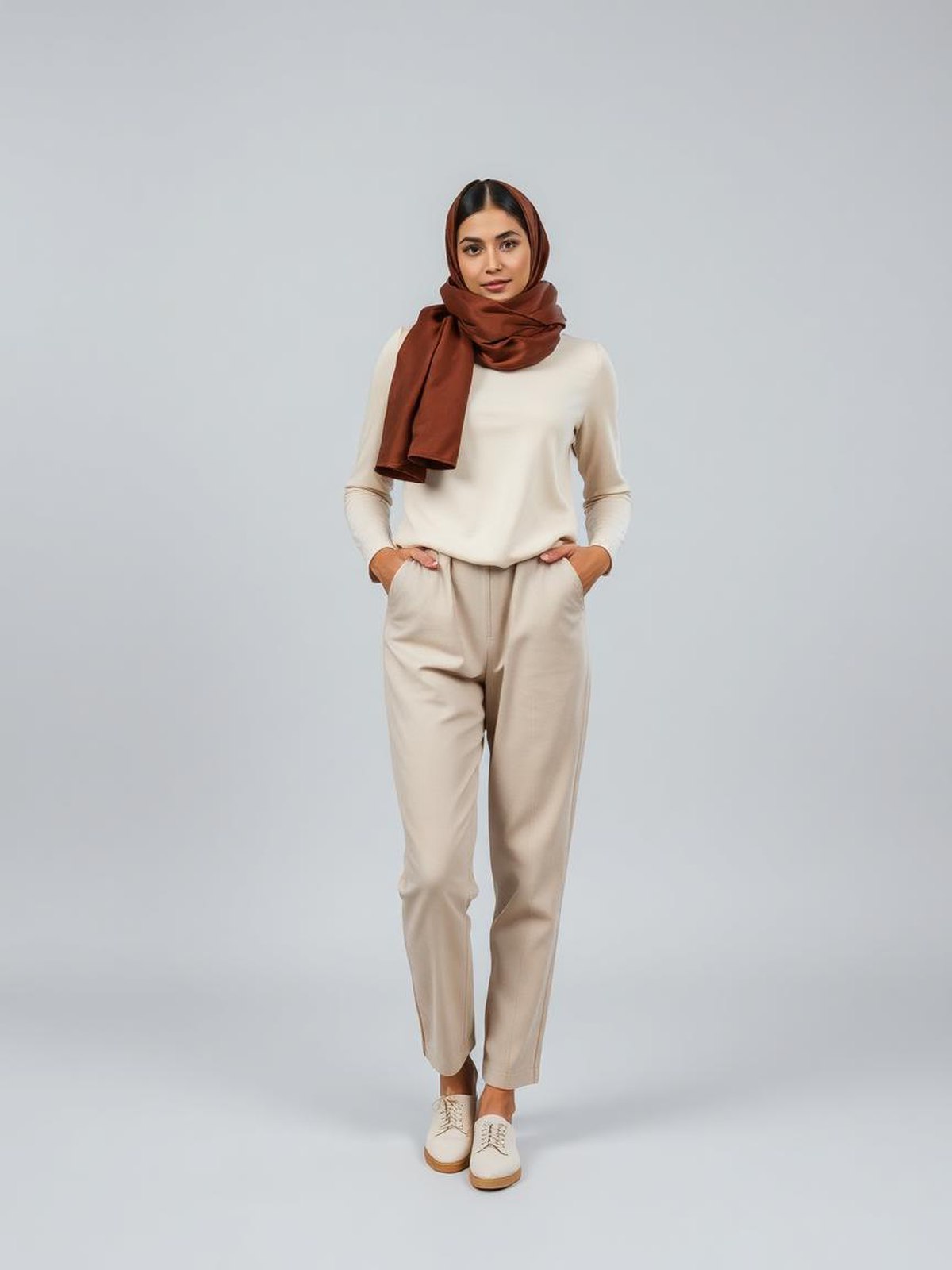 Satin Hair Scarf — Brown