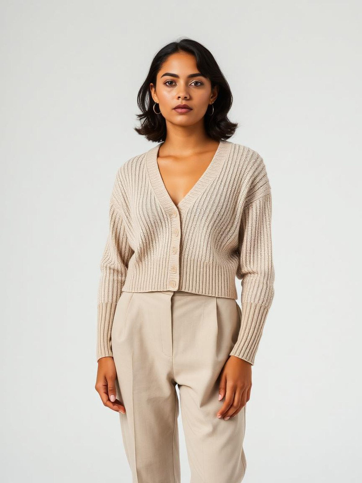Stone Cropped Cardigan