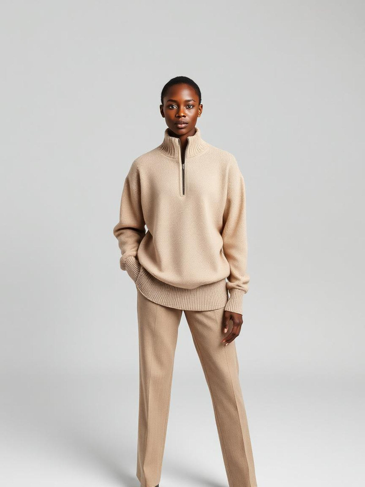 Stone Half-Zip Knit Pullover