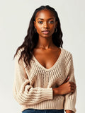 Stone Open Knit Summer Sweater