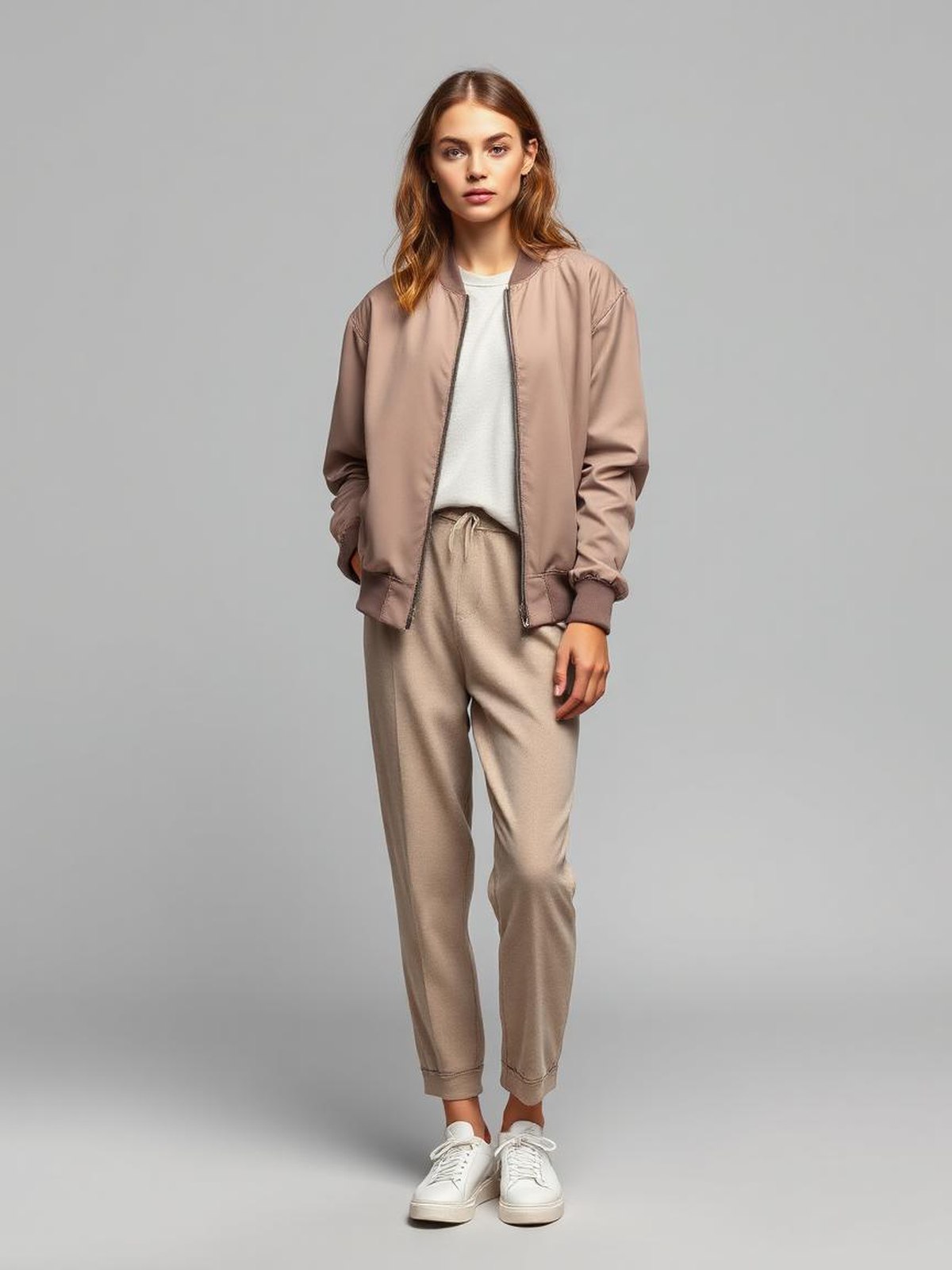 Taupe Bomber Jacket — Taupe