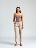 Taupe Corset-Style Top — Taupe