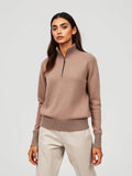 Taupe Half-Zip Knit Pullover