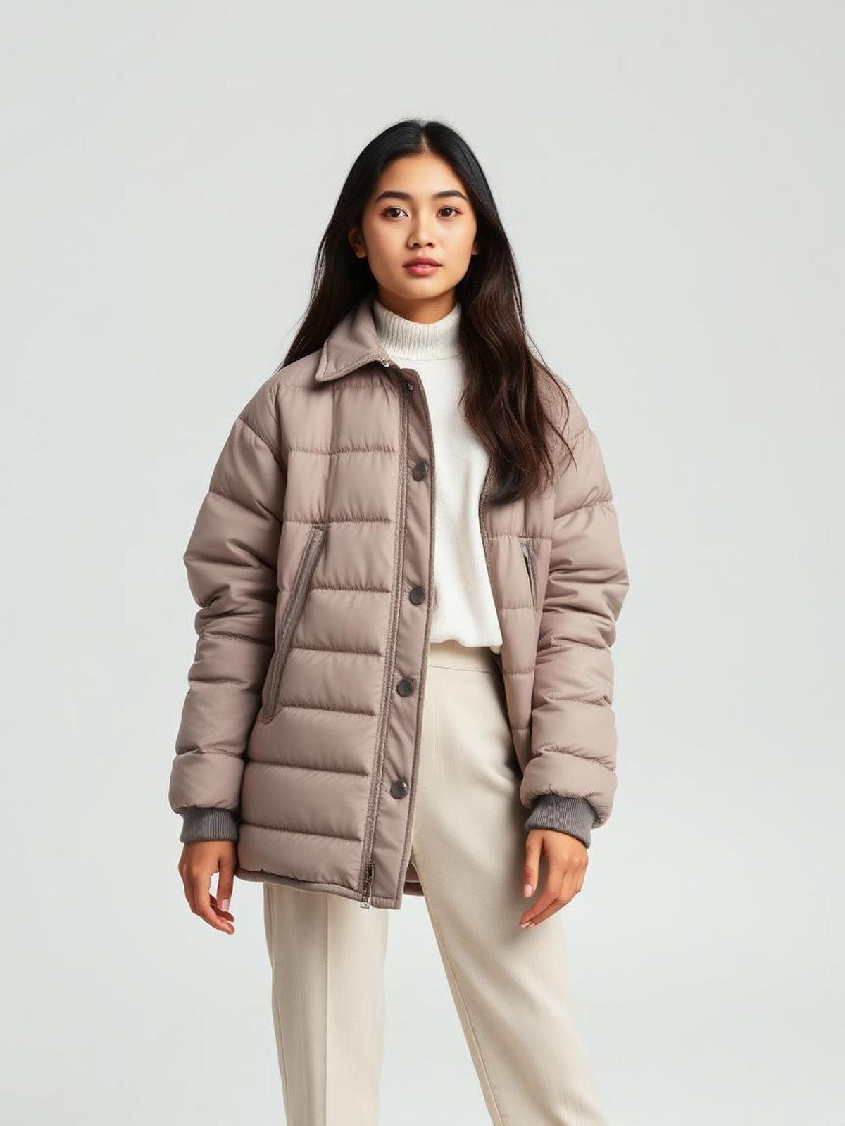 Taupe Quilted Liner Jacket