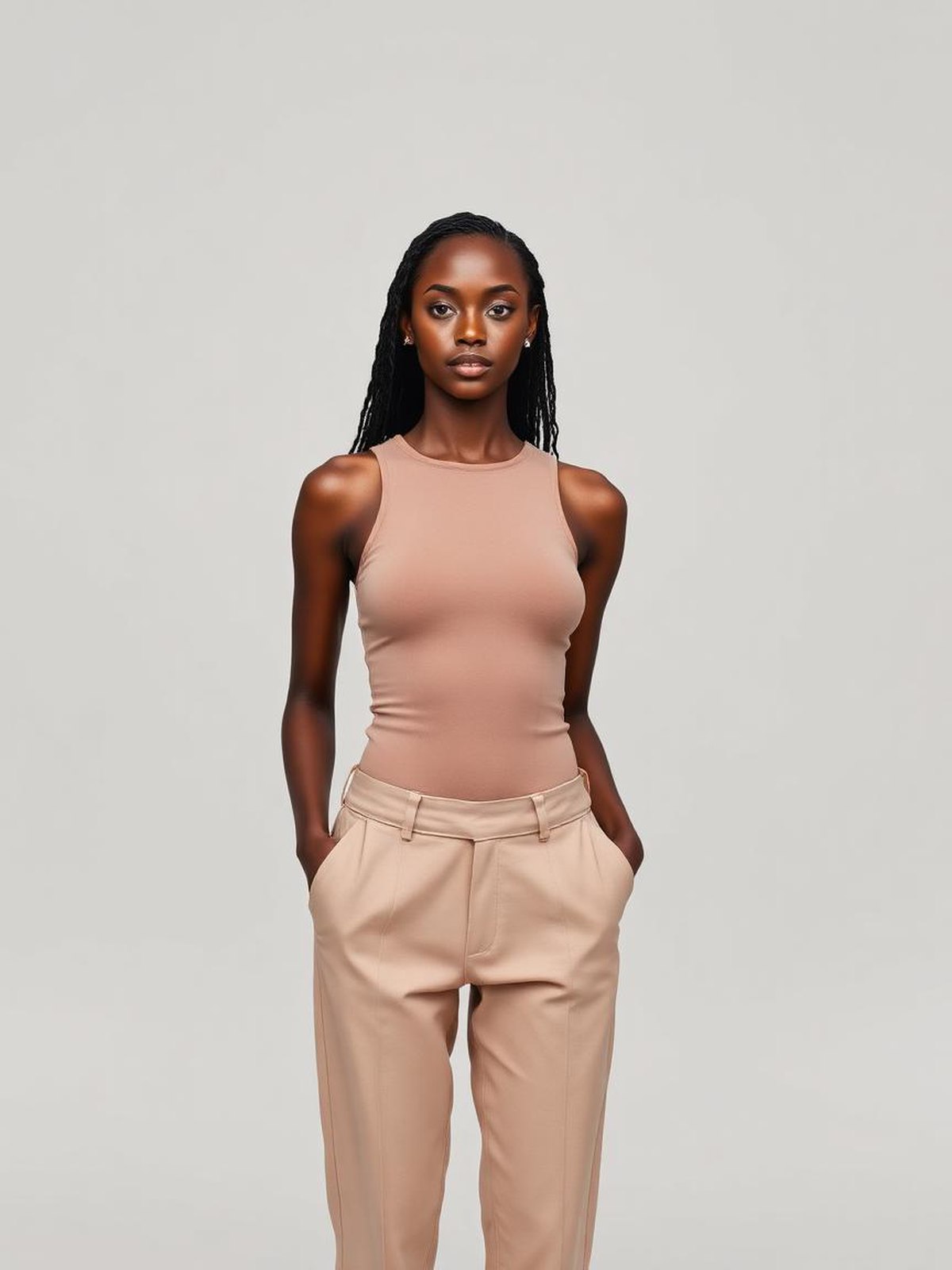 Taupe Sleeveless Bodysuit — Taupe