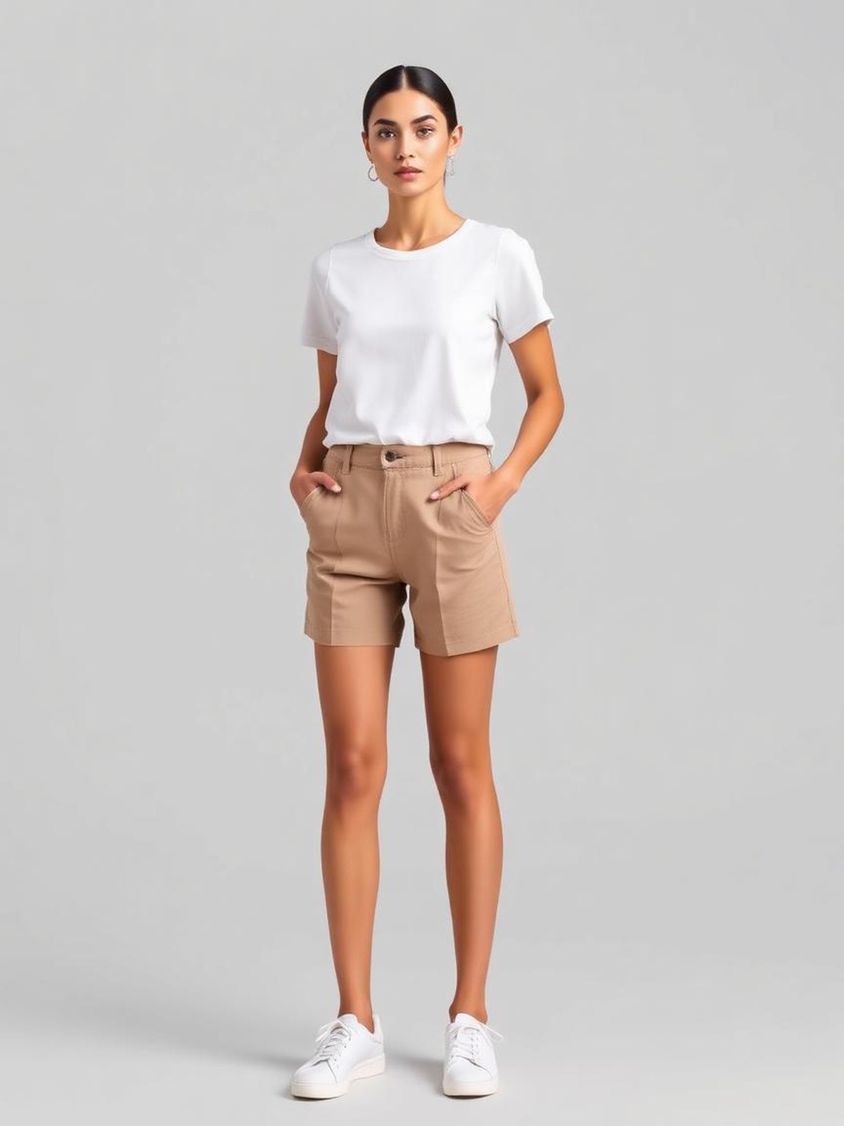 Taupe Tailored City Shorts — Taupe