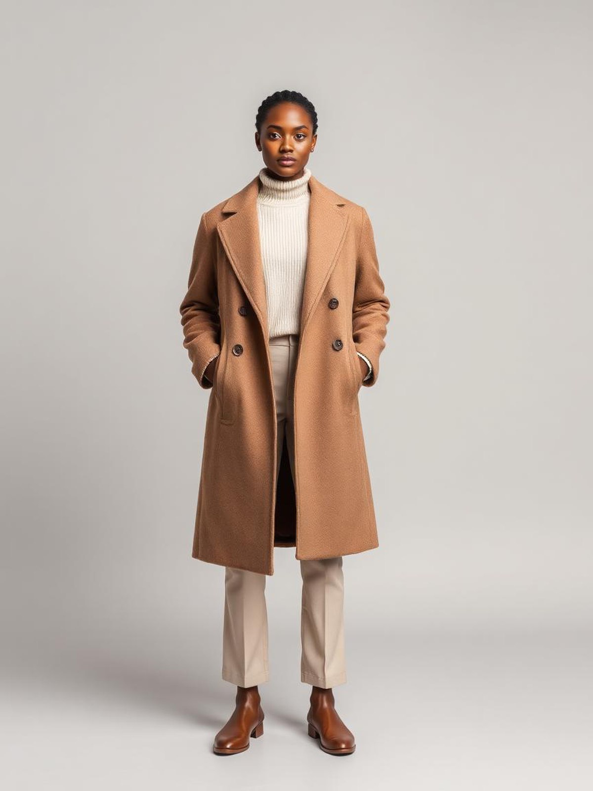 Taupe Wool Blend Overcoat — Taupe