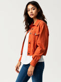 Terracotta Cropped Denim Jacket