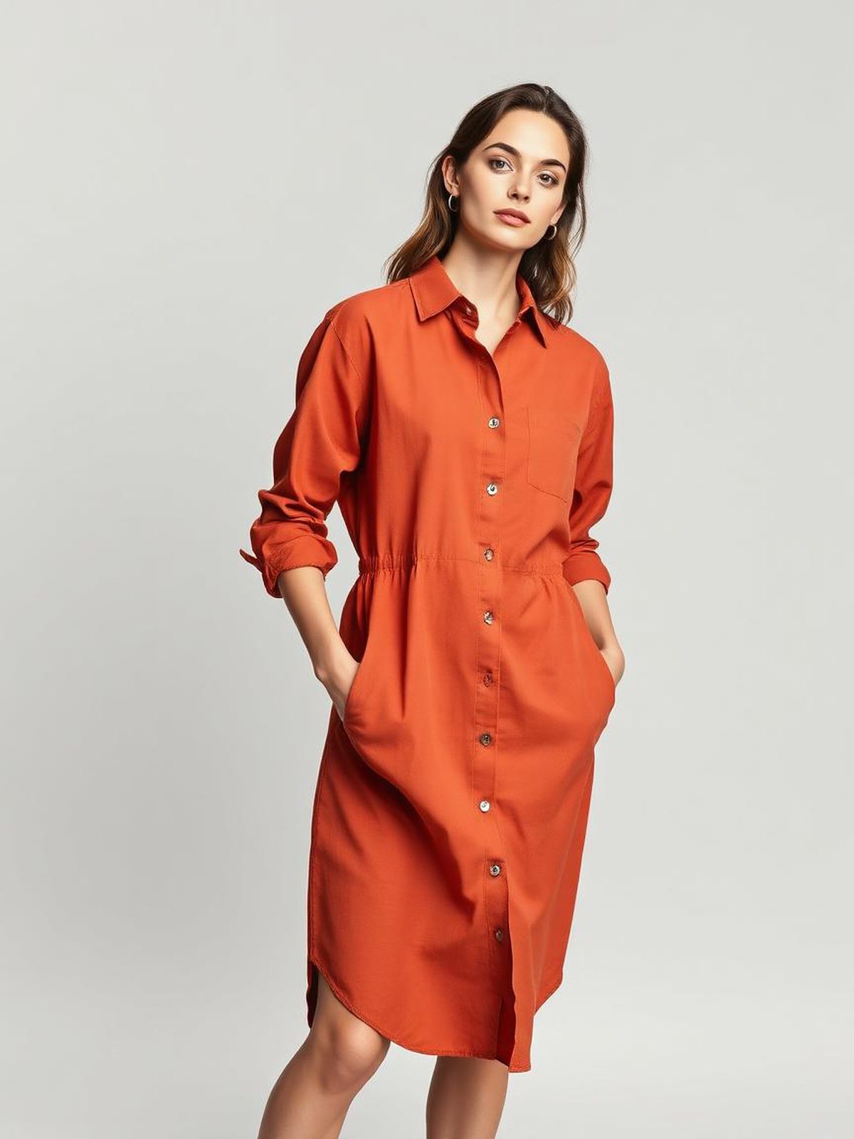 Terracotta Shirt Dress