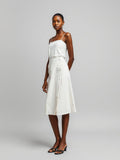 White A-Line Buttoned Skirt