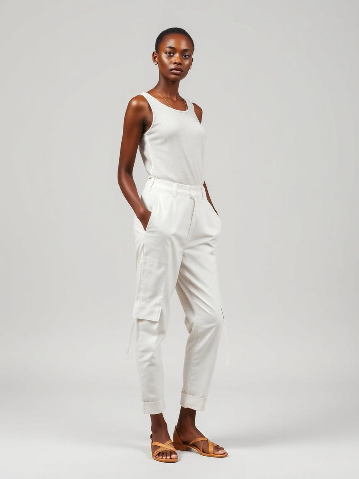 White Cargo Trousers
