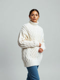 White Chunky Cable Knit Sweater