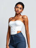 White Cropped Corset Top
