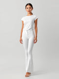 White Flared Leggings — White