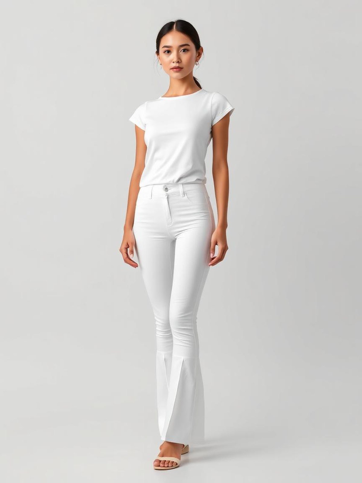 White Flared Leggings — White