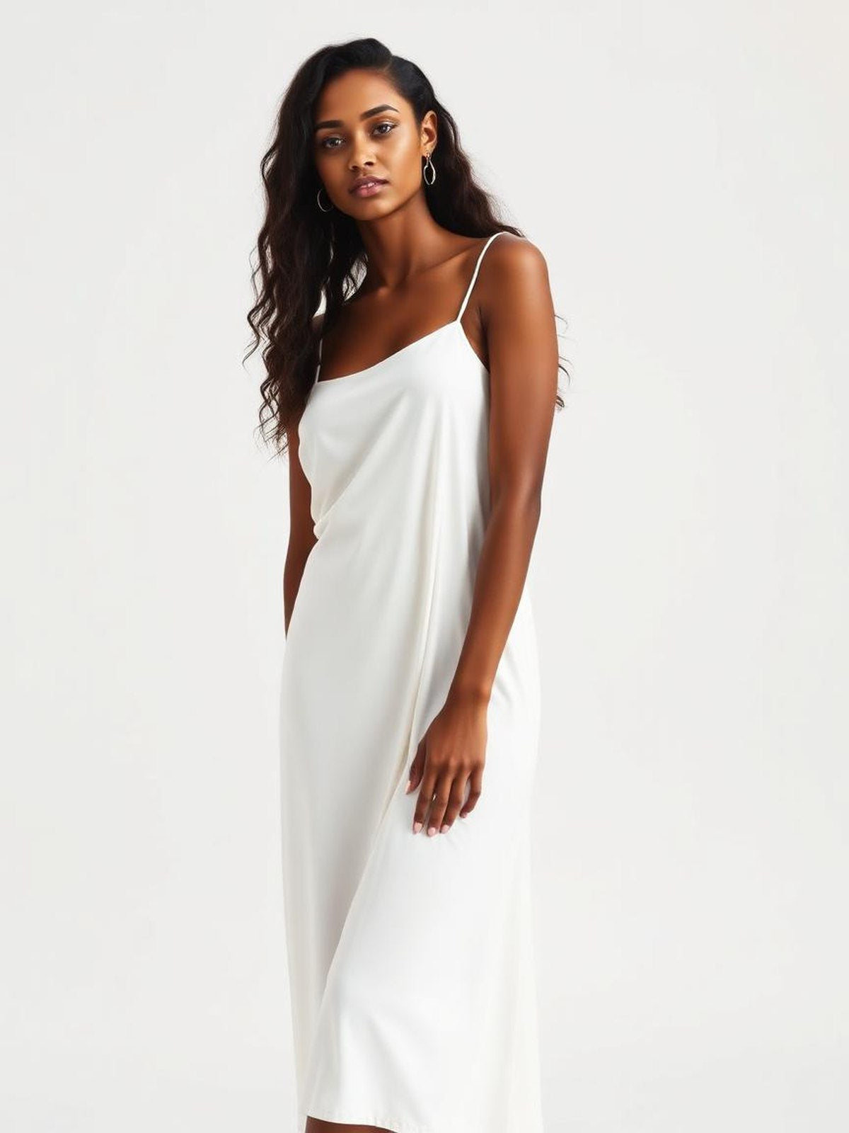 White Slip Midi Dress