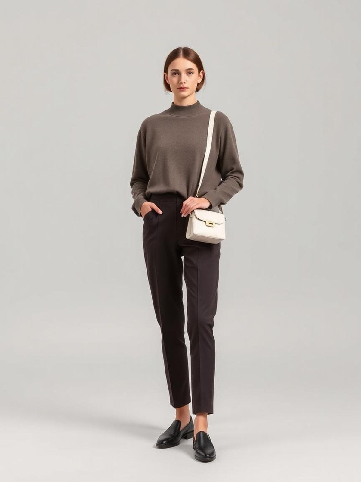 White Structured Shoulder Bag — White