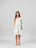 White Tiered Ruffle Dress — White