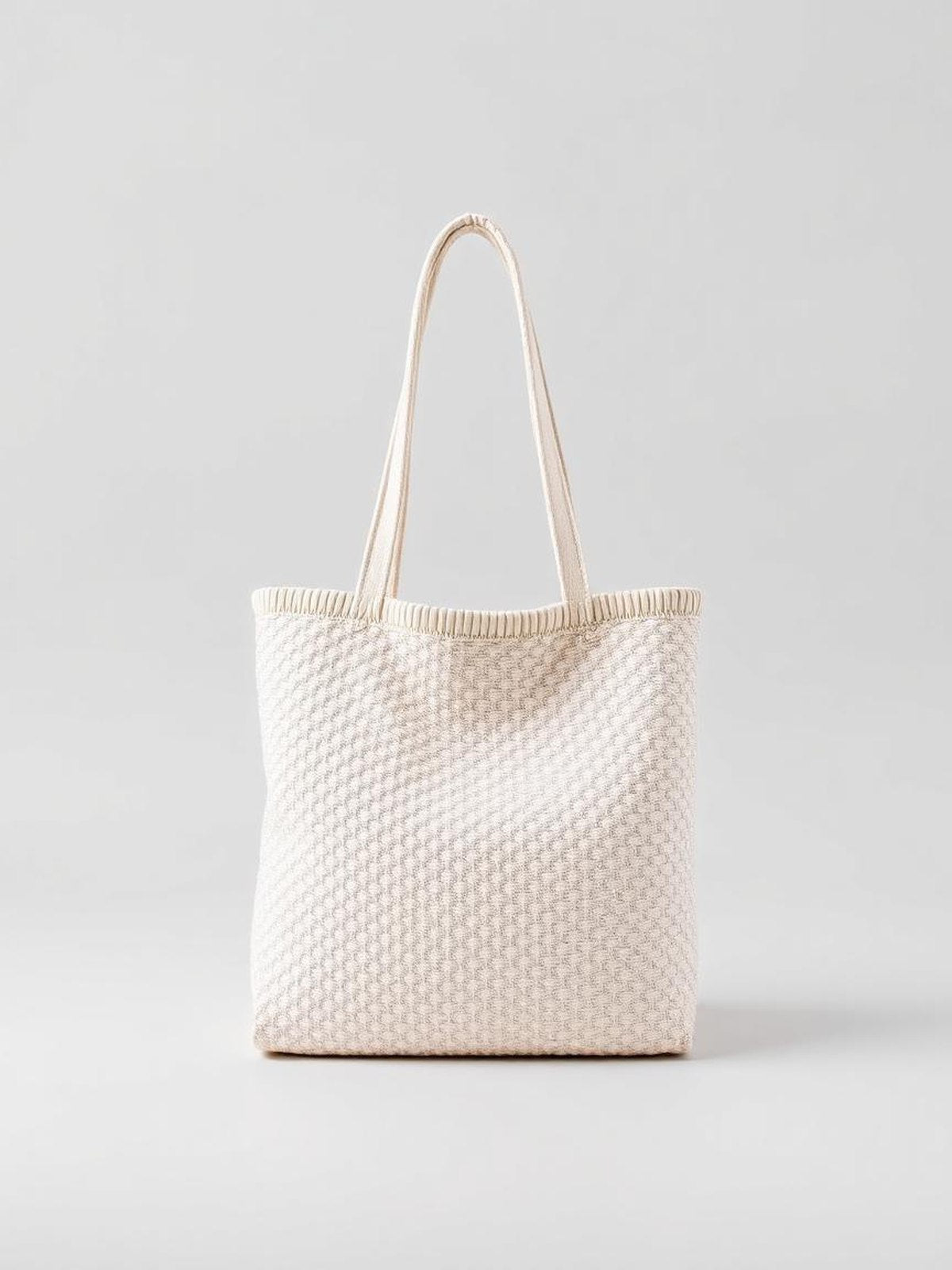 White Woven Tote Bag