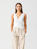White Wrap Front Top — White